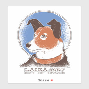 Adesivo Cão Espacial Soviético de Laika 1957