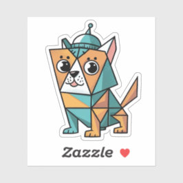 Adesivo Cão Geométrico Colorido