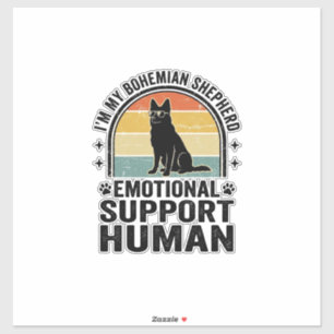 Adesivo Cão Pastor Boêmio de Apoio Emocional Humano Vintag