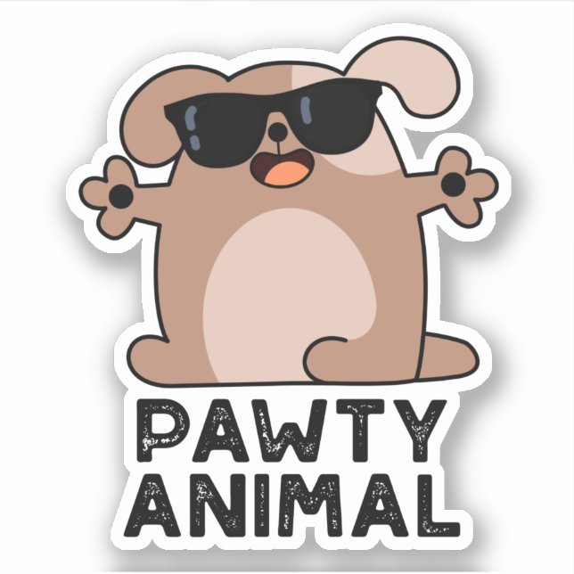 Adesivo Cão Pawy Animal Funny Party Pun (Frente)