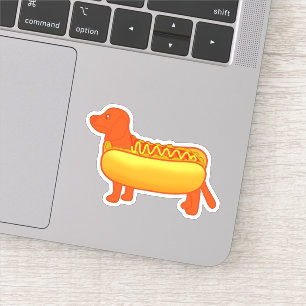 Adesivo Cão Quente Adorável Dachshund