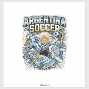 Adesivo Capa de Argentina Futebol Esqueleto Atacante Naçõe