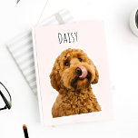 Adesivo Capa de telefone rosa personalizada do Pastel com<br><div class="desc">Celebre seu amigo peludo com este adesivo rosa pastel personalizado, mostrando uma foto do seu cachorro e seu nome. Perfeito para adicionar um toque pessoal ao seu laptop, garrafa de água, notebook ou qualquer superfície lisa, este adesivo de alta qualidade é durável e vibrante. O fundo cor-de-rosa pastel complementa a...</div>