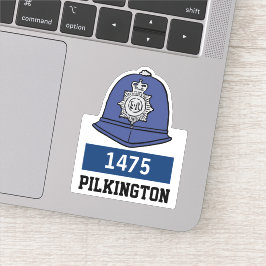 Adesivo Capacete de Agente de Polícia com Nome e Número