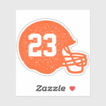 Capacete de futebol personalizado laranja numérico