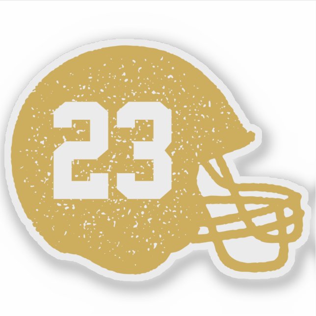 Adesivo Capacete de futebol personalizado ouro amarelo (Frente)