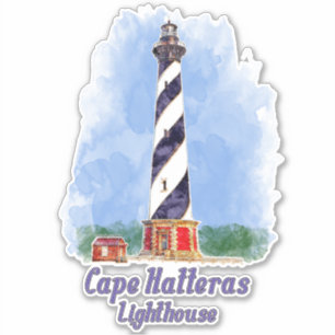 Adesivo Cape Hatteras Lighthouse Watercolor North Carolina