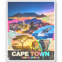 Cape Town South Africa Mountain Sea Safari Collage