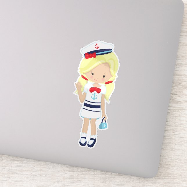 Adesivo Capitão de Barco, Capitão, Garota Bonita, Cabelo L (Detalhe)
