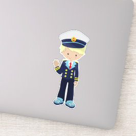 Adesivo Capitão de Barco, Capitão, Garoto Bonito, Cabelo L