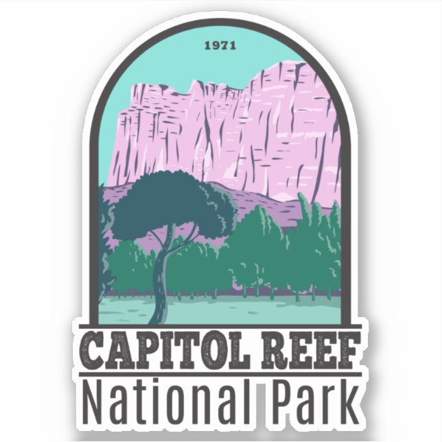 Adesivo Capitol Reef National Park Utah Vintage (Frente)