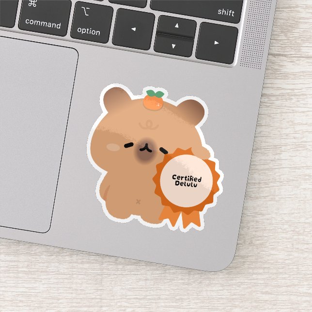 Adesivo Capivara Delulu Certificada (Detalhe)