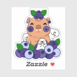 Adesivo Capivara Kawaii de Mirtilo e Espíritos Pequenos
