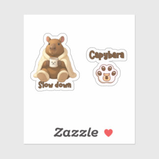 Adesivo Capivara Relax tomando chá de pantufas