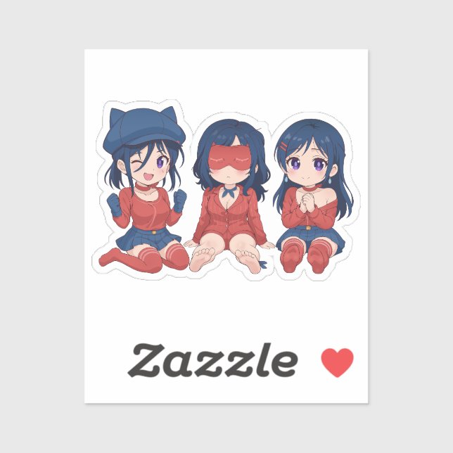 Adesivo Cappy Mita Sleepy Mita Kind Mita Chibi Cute Anime  (Folha)