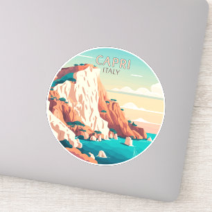Adesivo Capri Itália Lemons - Ilha Mediterrânica Retro Squ