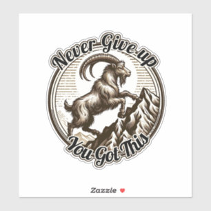 Adesivo Capricórnio De Montanha Subindo Nunca Desiste