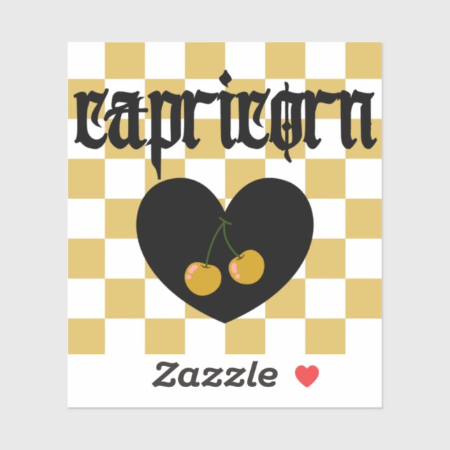 Adesivo Capricórnio Gótico Estético Verificado Arte Cereje (Folha)