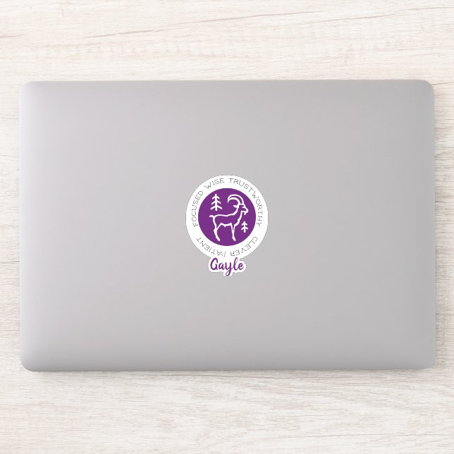 Adesivo Capricórnio - Sinal Zodiac - Traços Roxo (Computador)