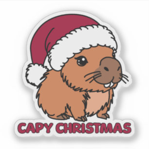 Adesivo Capybara Christmas