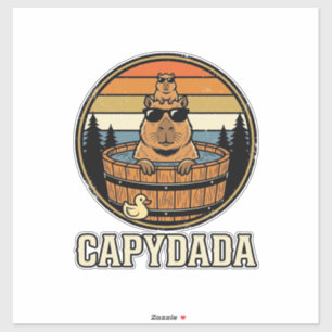 Adesivo Capydada Capivara Pai Retro Banheira de Hidromassa