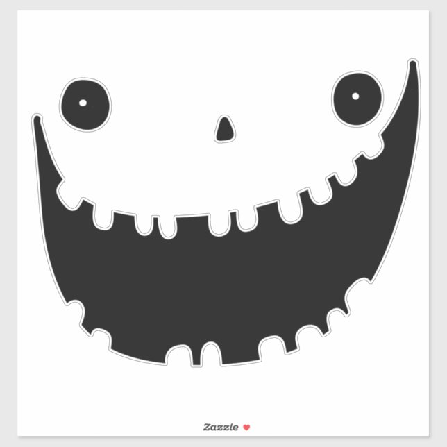 Adesivo Cara de Abóbora Carrando o Sorriso Engraçado do Ha (Folha)