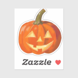 Adesivo Cara de Abóbora Pintada