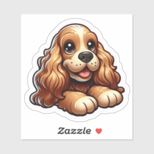 Adesivo Cara de Cachorrinho Cocker Spaniel Chibi Fofa