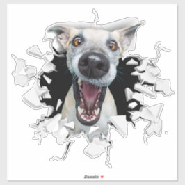 Adesivo Cara de cão engraçado, Sticker
