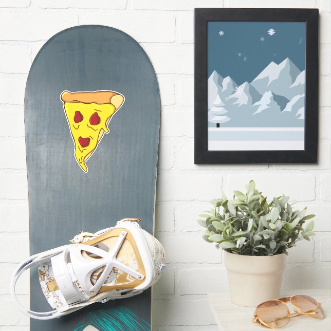 Adesivo Cara de pizza assustadora (Prancha de snowboard)
