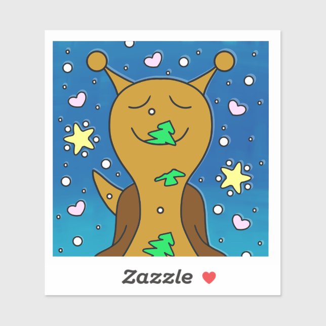 Adesivo Caracol Bonito Com Biscoito De Natal | Vinil (Folha)