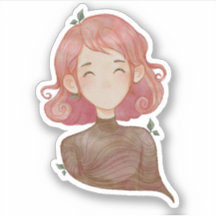 Caractere de Leaves de Aquarela e Garota de Árvore