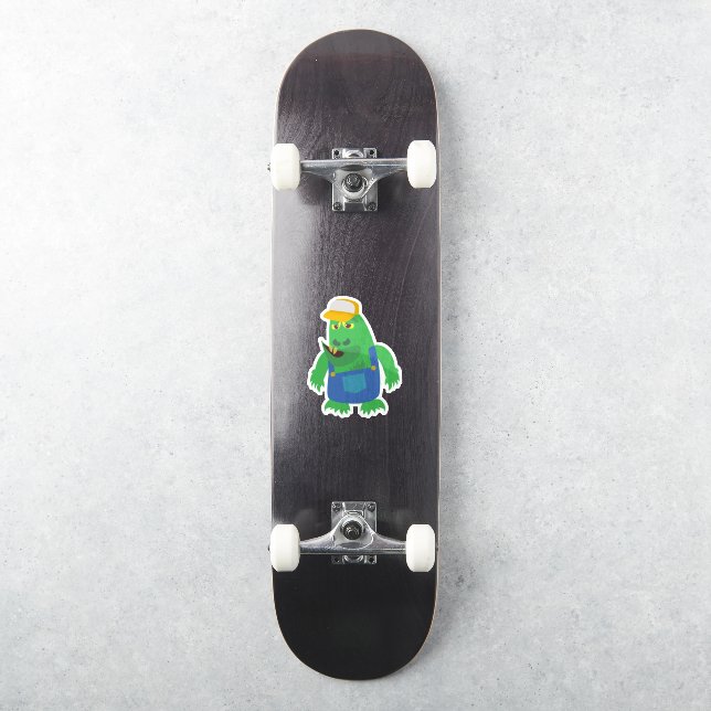 Adesivo Caractere Monstro do Cartoon Engraçado Fried Count (Skate)