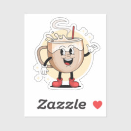 Adesivo Caráter de café agradável e lúdico