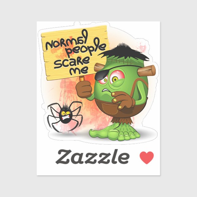 Adesivo Caráter Frankenstein 'Normal Pessoas Scare Me' (Folha)