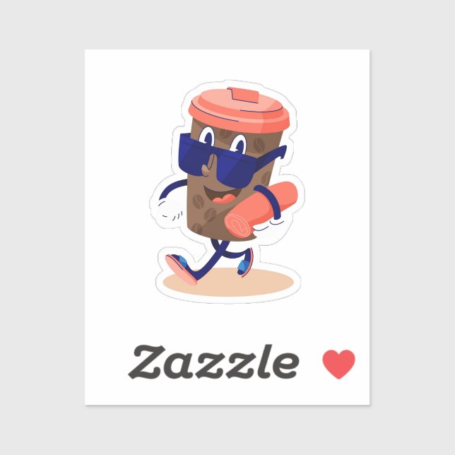 Adesivo Caráter legal e engraçado do café (Folha)