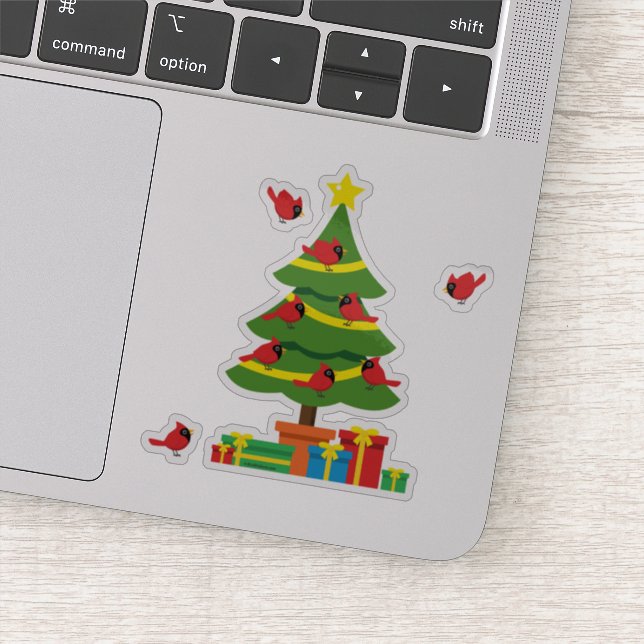 Adesivo Cardeais Vermelhos - Merrier Natal Passado Junto (Detalhe)