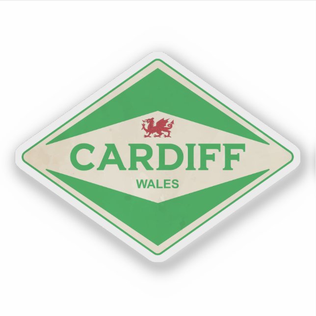 Adesivo Cardiff Wales Vintage (Frente)