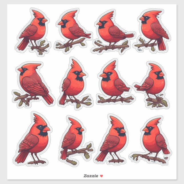 Adesivo Cardinal & Songbird Conjunto para Decoração e Arte (Folha)