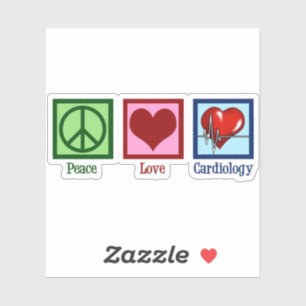 Adesivo Cardiologia de Paz e Amor Cirurgião Cardíaco Bat