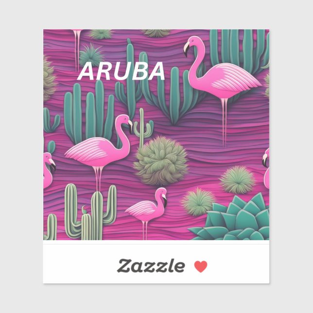 Adesivo Caribe de férias das ilhas Aruba abc West Indies (Folha)