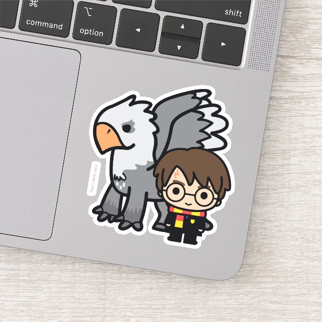 Adesivo Caricatura Harry Potter e Buckbeak (Detalhe)