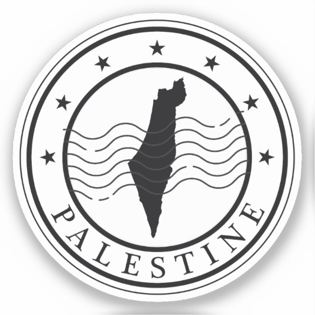 Adesivo Carimbo da Palestina Moderna (Frente)