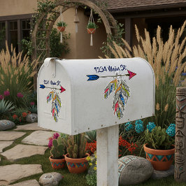 Adesivo Carimbo de endereço de caixa de correio de setas e