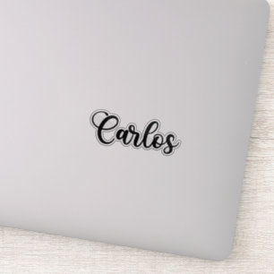 Adesivo Carlos Name - Caligrafia manuscrita