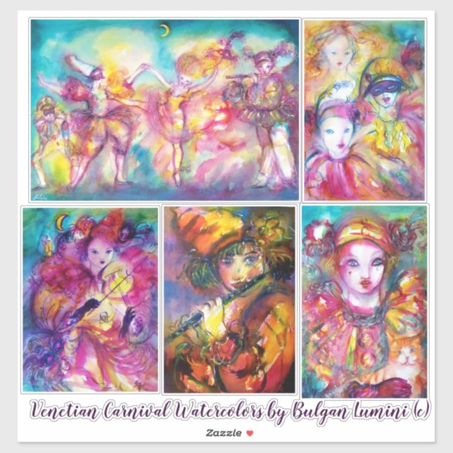 Adesivo CARNÍVEL DE VENICE Mardi Gras Mascarada Mask (Folha)