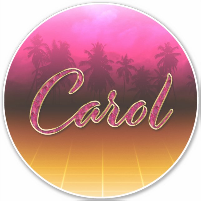 Adesivo Carol Vorname Name golden pink Aufkleber Sticker (Frente)