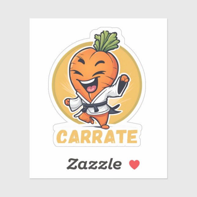Adesivo Carrate Funny Carrot Karate Pun (Folha)