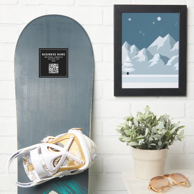 Adesivo Carregar código QR ou logotipo | Preto Moderno (Prancha de snowboard)