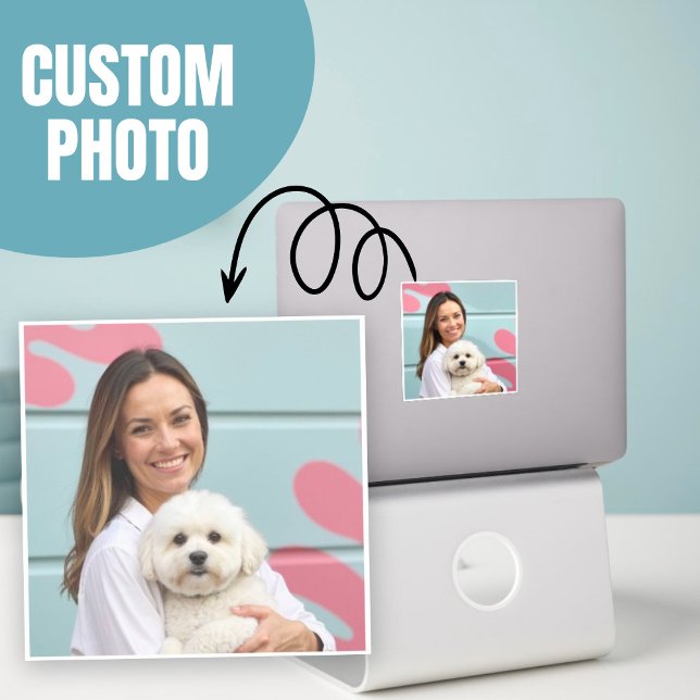 Adesivo Carregar o Pic Pic Pet Pic Sticker Personalizado p (Upload Custom Pet Pic Gift Sticker for Dog Parent.)